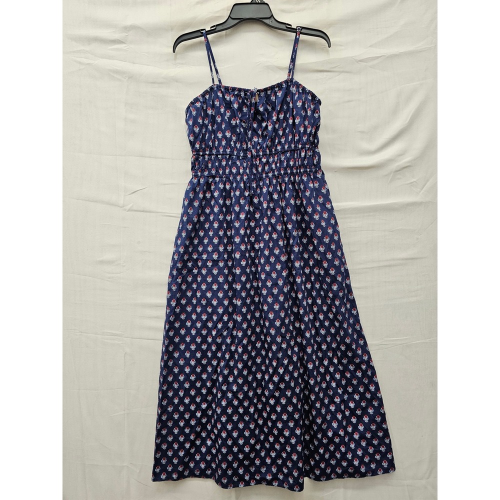 Universal Thread Womens Floral Midi Dress Navy Cotton Casual Size Medium